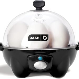 Dash Rapid Egg Cooker - Boiler, Poacher & Steamer - Includes Measuring & Recipe Guide - Dishwasher Safe - BPA Free - Holds 7 Eggs, Black