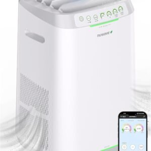 Nuwave OxyPure ZERO Air Purifier with Washable and Reusable Bio Guard Tech Air Filter, Large Room Up to 2002 Ft², Air Quality Monitor, 0.1 Microns, 100% Capture Irritants like Smoke, Dust, Pollen